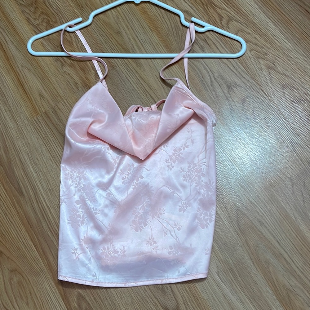 Light pink satin top! Blush mark brand, size xs (more like a small)
